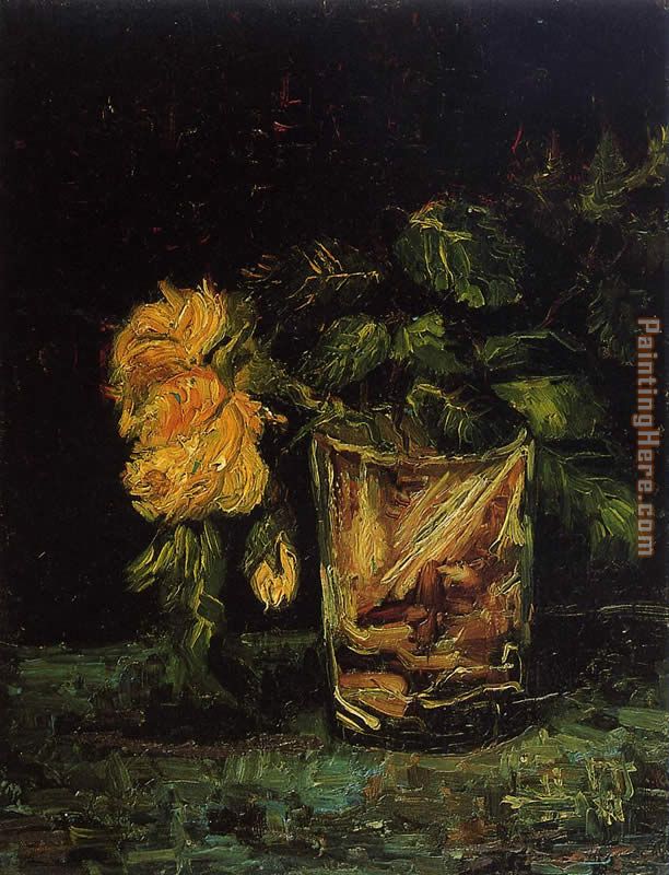 Glass with Roses painting - Vincent van Gogh Glass with Roses art painting